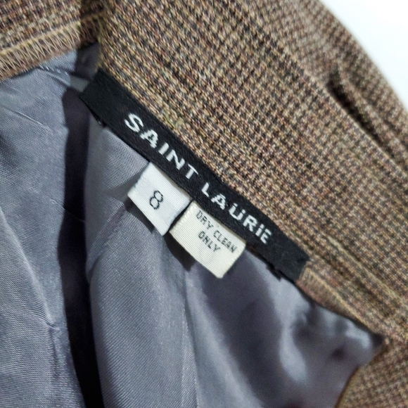 Vintage Saint Laurie Tweed Lined Midi Skirt Size 8 - Picture 2 of 8